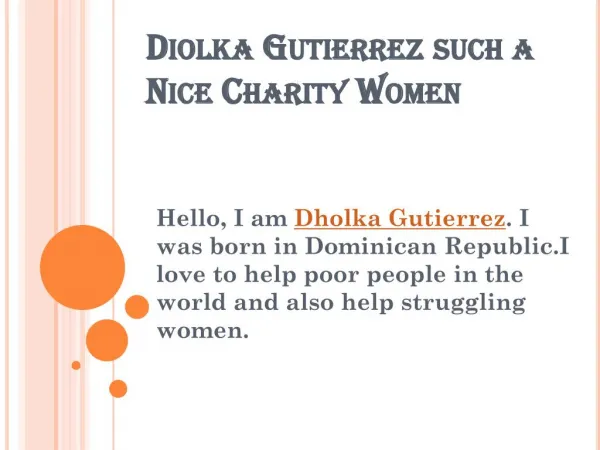 Diolka Gutierrez such a Nice Charity Women
