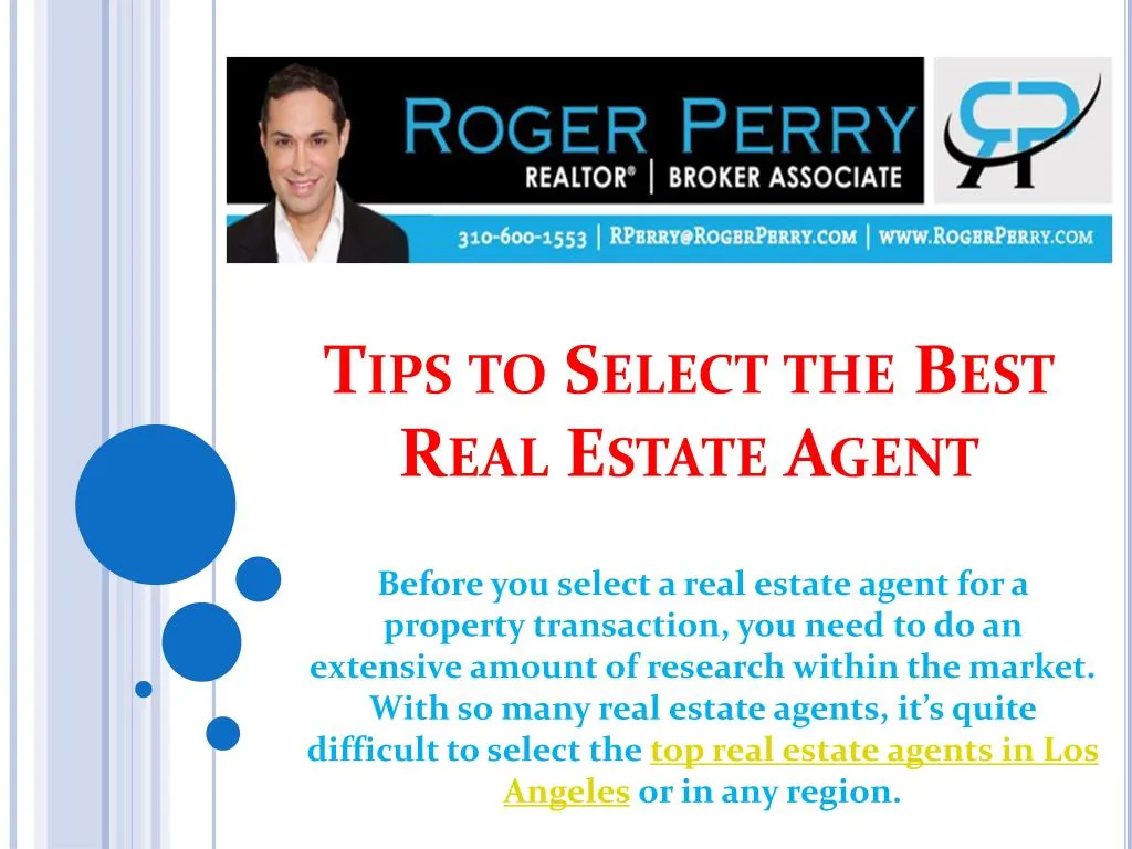 tips to select the best real estate agent
