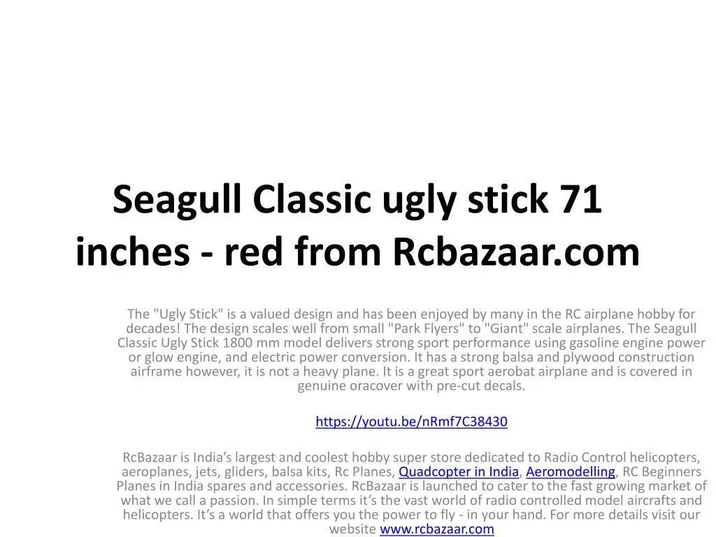seagull classic ugly stick 71 inches red from rcbazaar com
