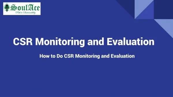 CSR Monitoring and Evaluation