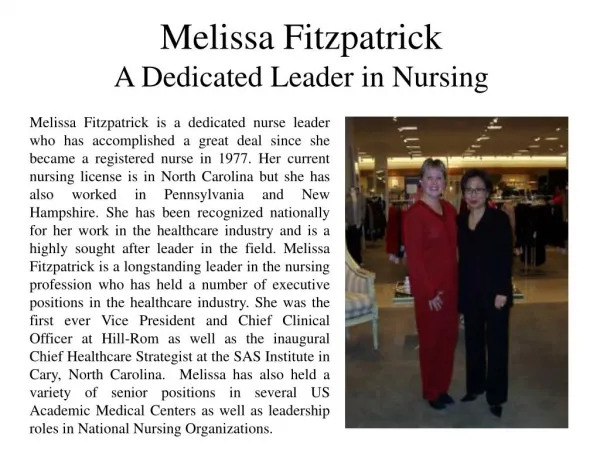 Melissa Fitzpatrick - A Dedicated Leader in Nursing