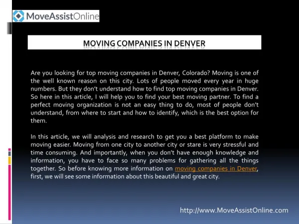 Best Moving Companies in Denver for 2016