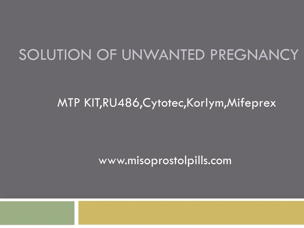 solution of unwanted pregnancy