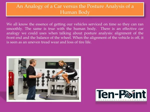 An Analogy of a Car versus the Posture Analysis of a Human Body