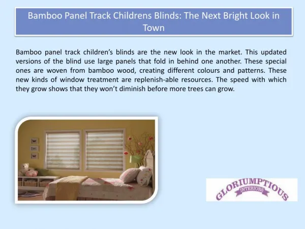 Bamboo Panel Track Childrens Blinds: The Next Bright Look in Town