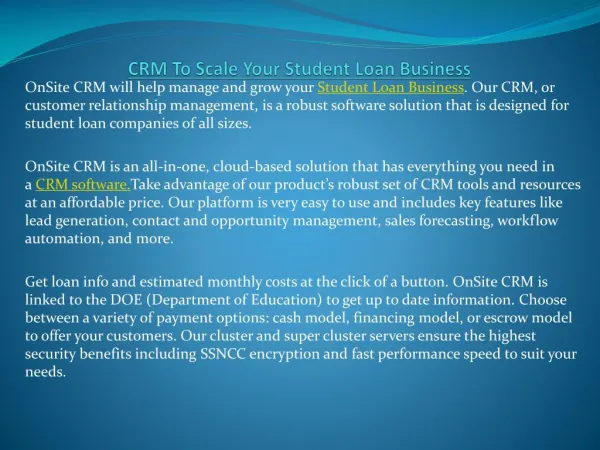 CRM To Scale Your Student Loan Business