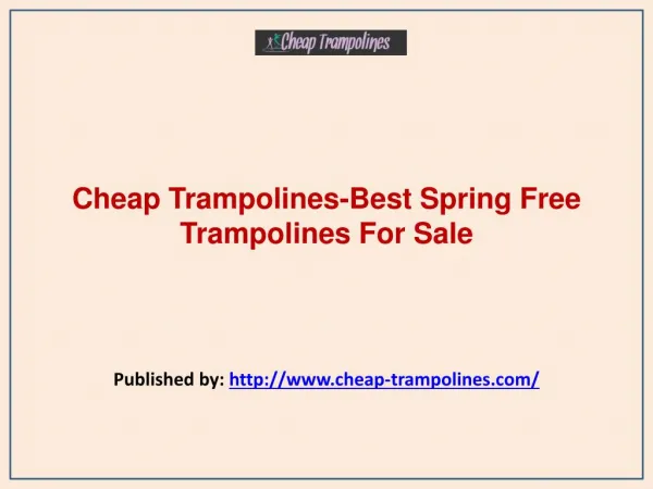 Best Spring Free Trampolines For Sale
