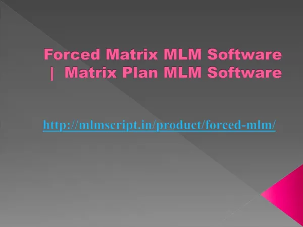 MLM Forced Matrix Software | Matrix Plan MLM Software