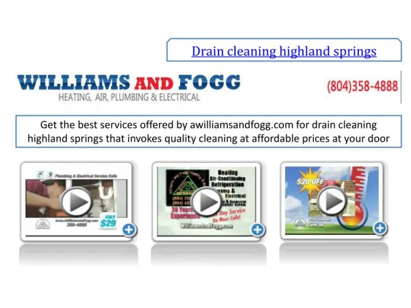 drain cleaning highland springs