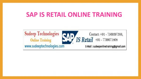 SAP IS RETAIL Online Training in Hyderabad|USA|UK|