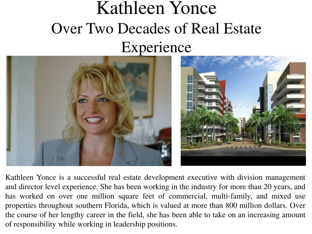 kathleen yonce over two decades of real estate experience