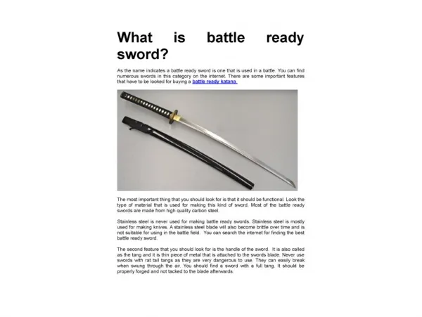 What is battle ready sword