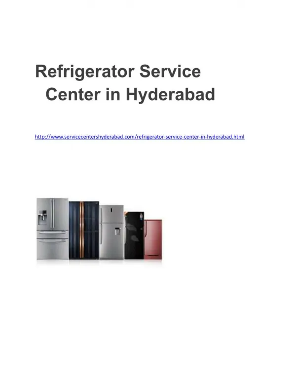 Refrigerator Service Center in Hyderabad
