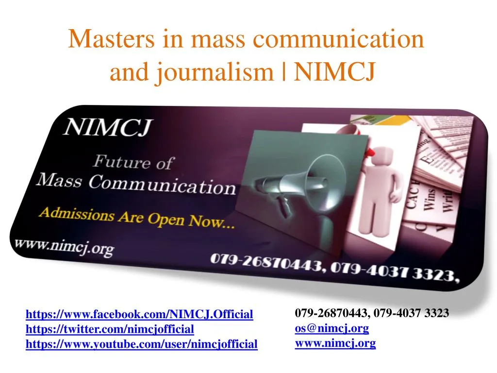 masters in mass communication and journalism nimcj