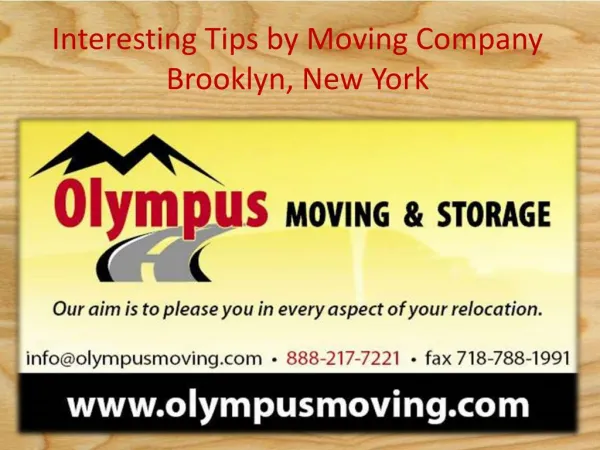 Interesting Tips by Moving Company Brooklyn, New York