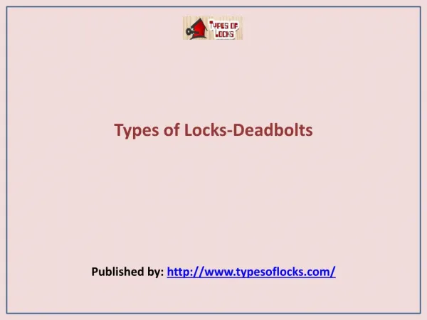 Types of Locks-Deadbolts