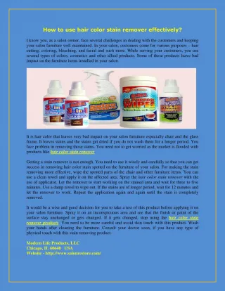 How to use hair color stain remover effectively - slide 1