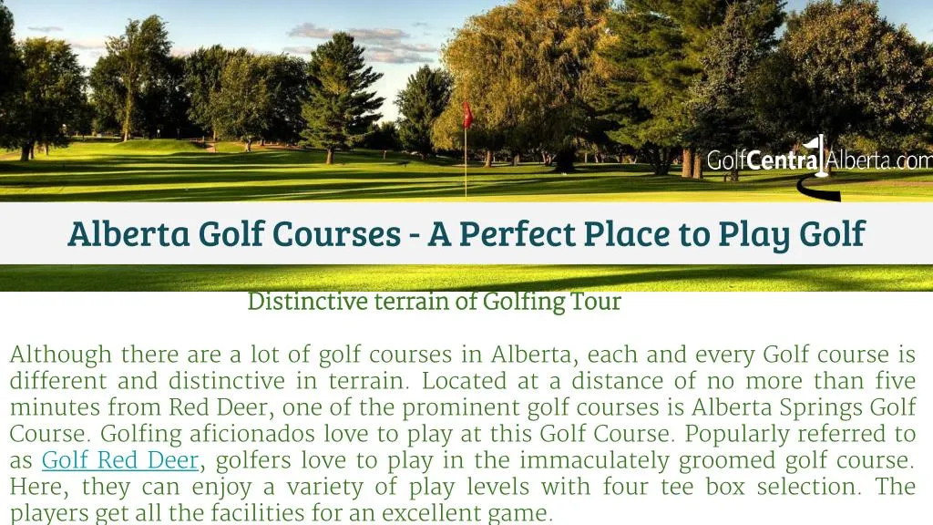alberta golf courses a perfect place to play golf