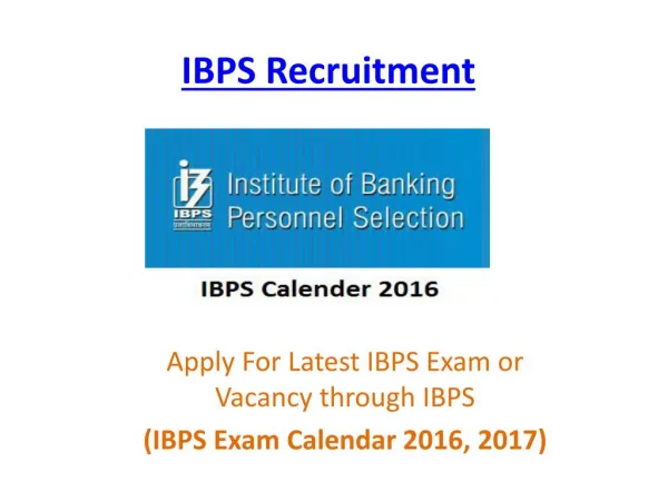 IBPS Exam Calendar 2016-2017