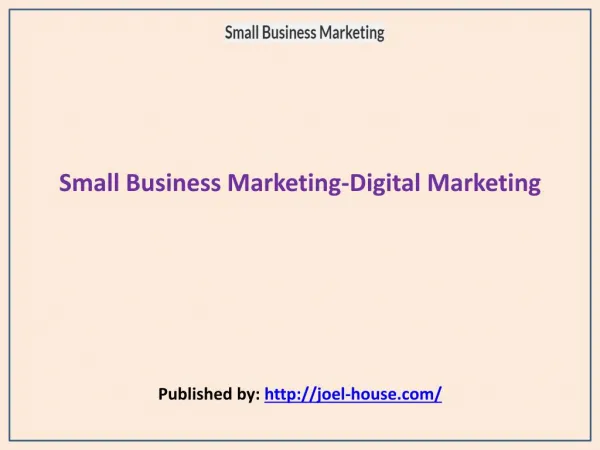 Small Business Marketing-Digital Marketing