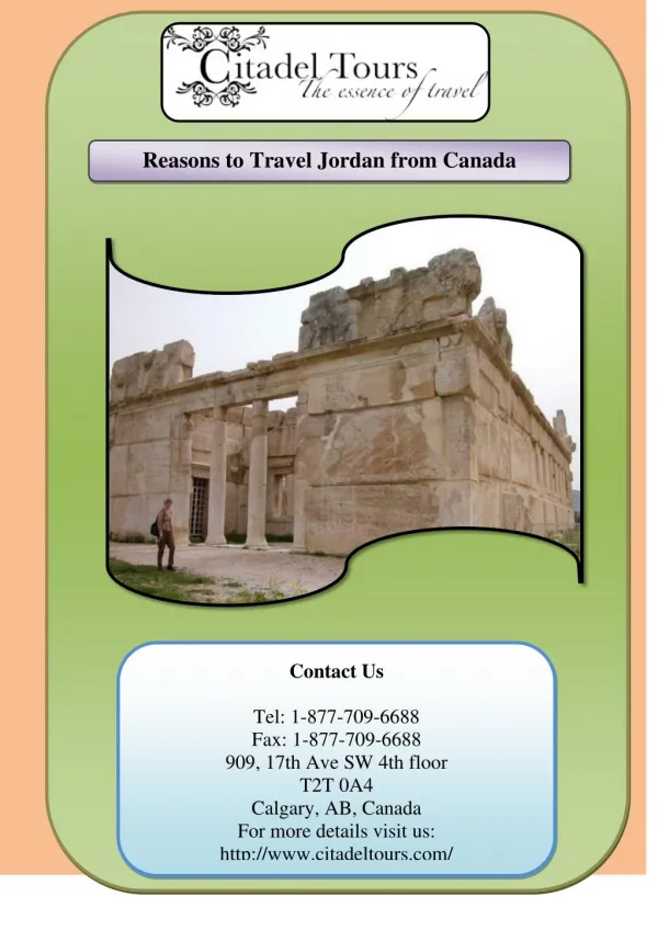 Reasons to Travel Jordan from Canada