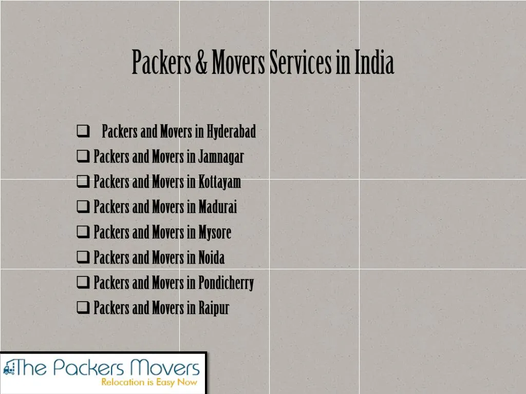 packers movers services in india