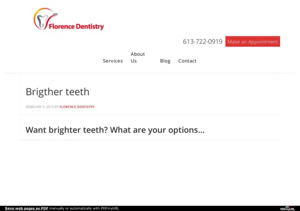 Brighter Teeth with Florence Dentistry