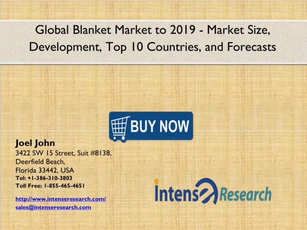 Global Blanket Market 2016: Industry Analysis, Market Size, Share, Growth and Forecast 2019