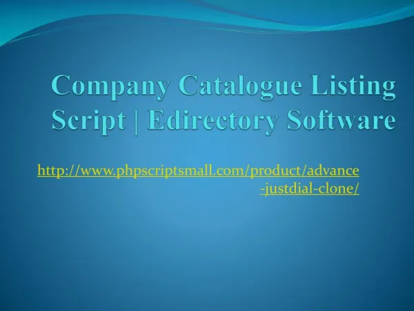 Company Catalogue Listing Script | Edirectory Software