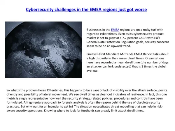Cybersecurity challenges in the EMEA regions just got worse