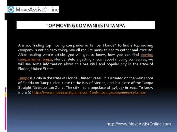 Best Moving Companies in Tampa, Florida