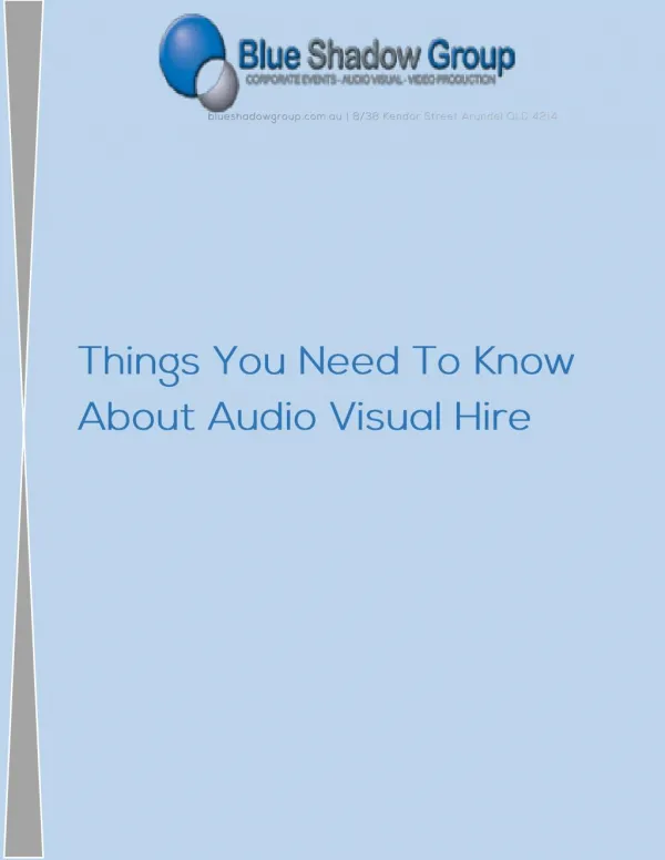 Things You Need To Know About Audio Visual Hire