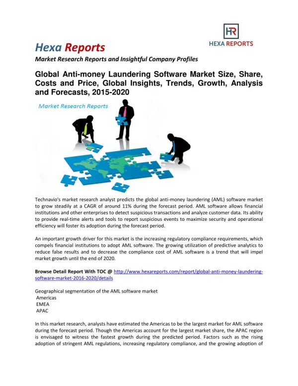 Anti-money Laundering Software Market Size, Share, Costs and Price