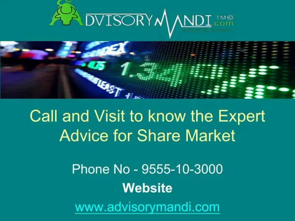 Commodity Advisory Online - Subscribe Advisorymandi.com for Commodity Tips