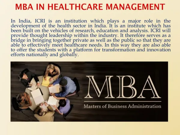 MBA In Healthcare Management For Bright Future