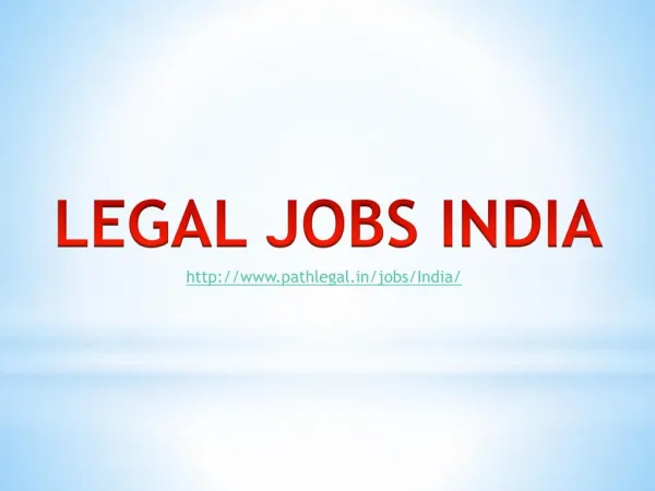 Legal Jobs India | Legal Placement India