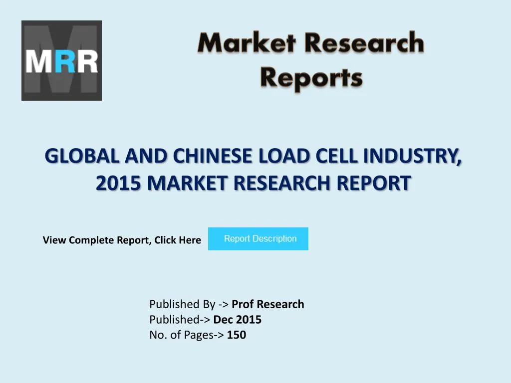 global and chinese load cell industry 2015 market research report