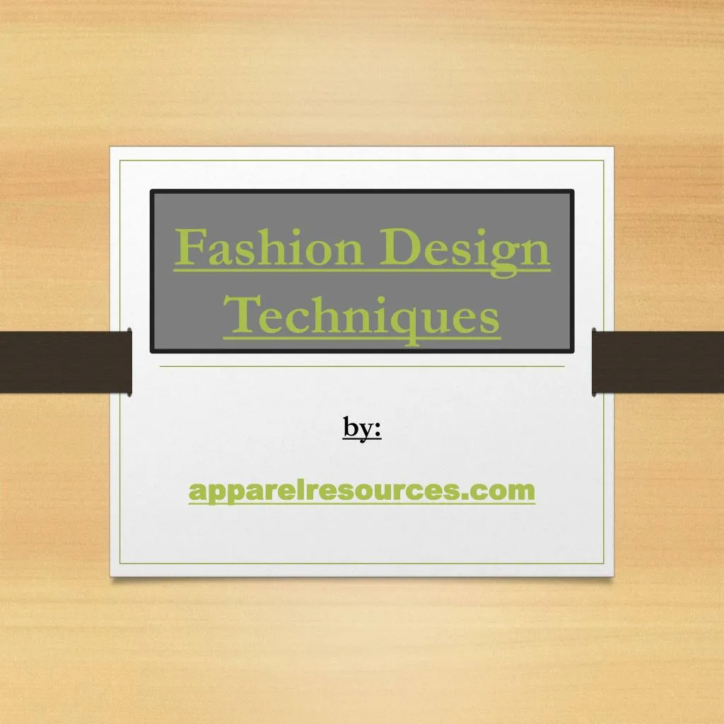fashion design techniques