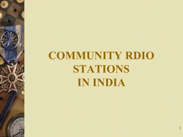 COMMUNITY RDIO STATIONS IN INDIA