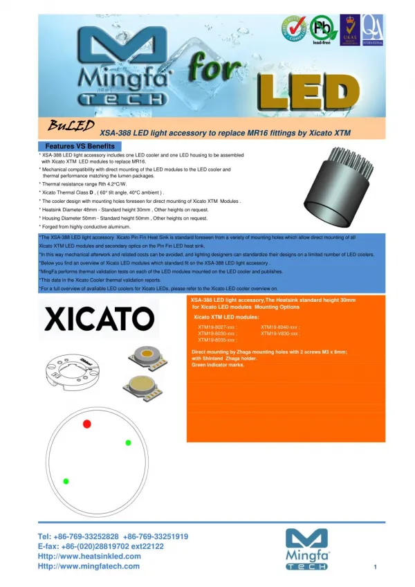 XSA-388 LED Light Accessory