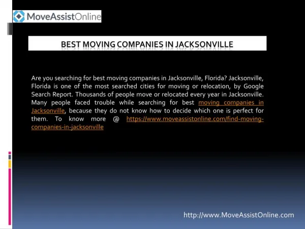 Find Moving Companies in Jacksonville, Florida