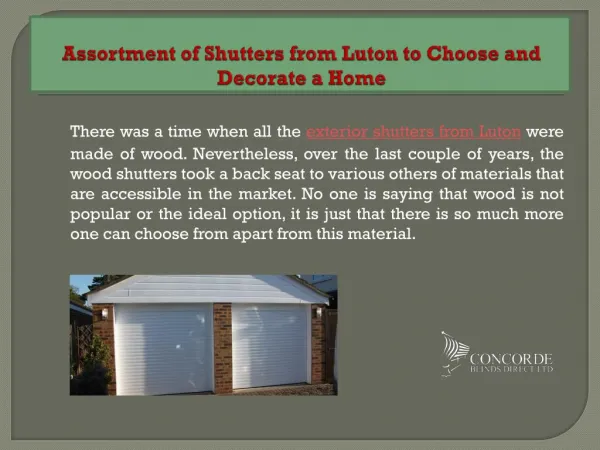 Assortment of Shutters from Luton to Choose and Decorate a Home