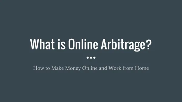 What is Online Arbitrage?