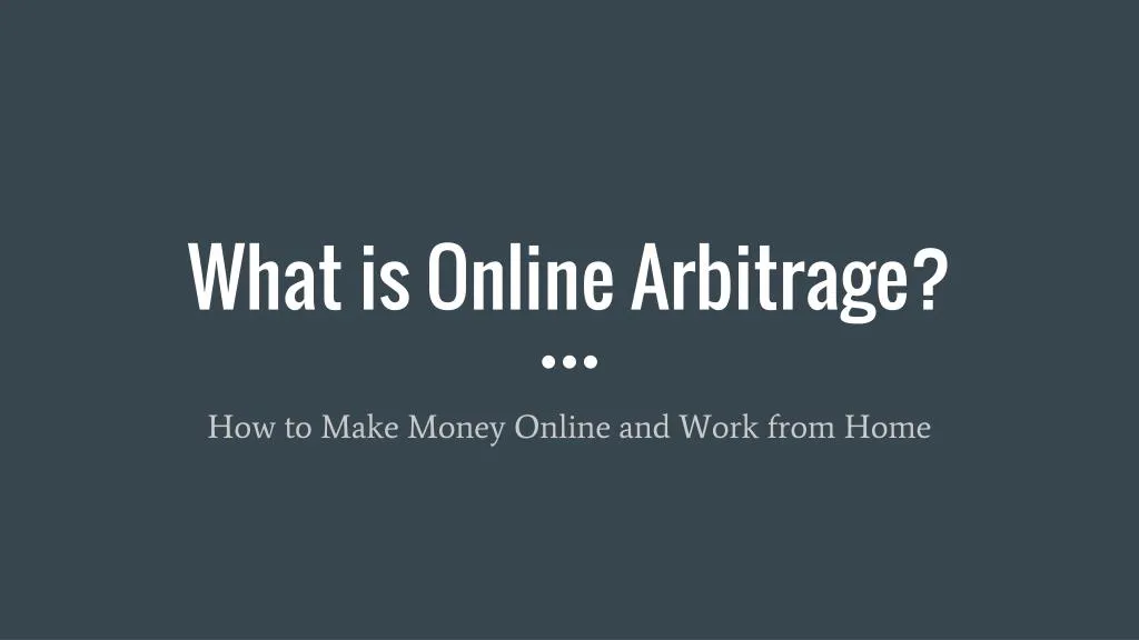 what is online arbitrage