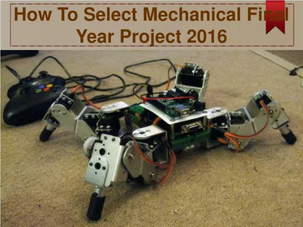 How To Select Mechanical Final Year Project 2016