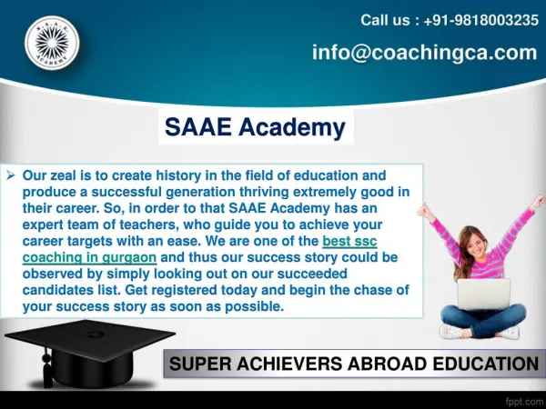 Qualify in the SSC exam with the assistance of SAAE Academy