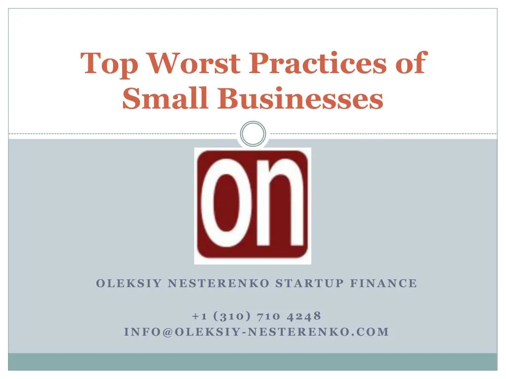 top worst practices of small businesses