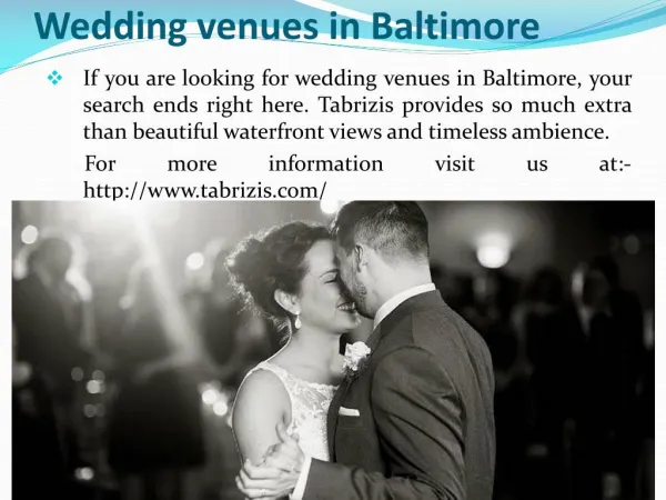 Rehearsal dinner places in Baltimore