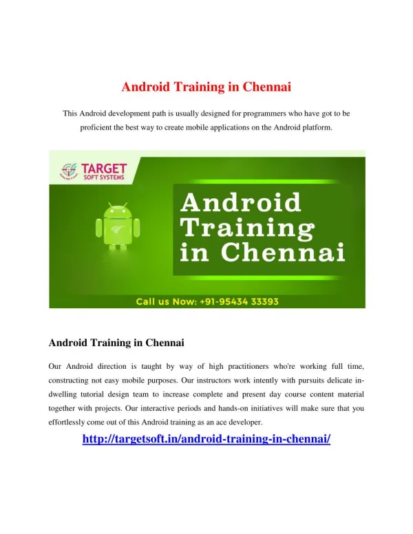 Android Training in Chennai