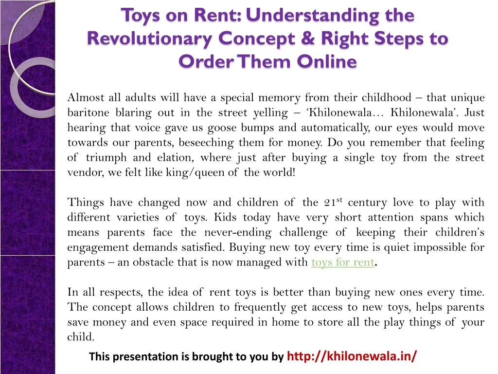 toys on rent understanding the revolutionary concept right steps to order them online